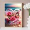 Beach Diamond Painting Kits for Adults, Flowers Heart Diamond Art Kits, 5D DIY Full Drill Seaside Butterflies Paint with Diamonds, Crystal Gem Art for Home Wall Decor 12 x 16 Inch